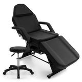 183 cm Massage Table with Hydraulic Stool and Storage