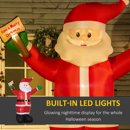 Decoración inflable de Papá Noel iluminada de 8 pies