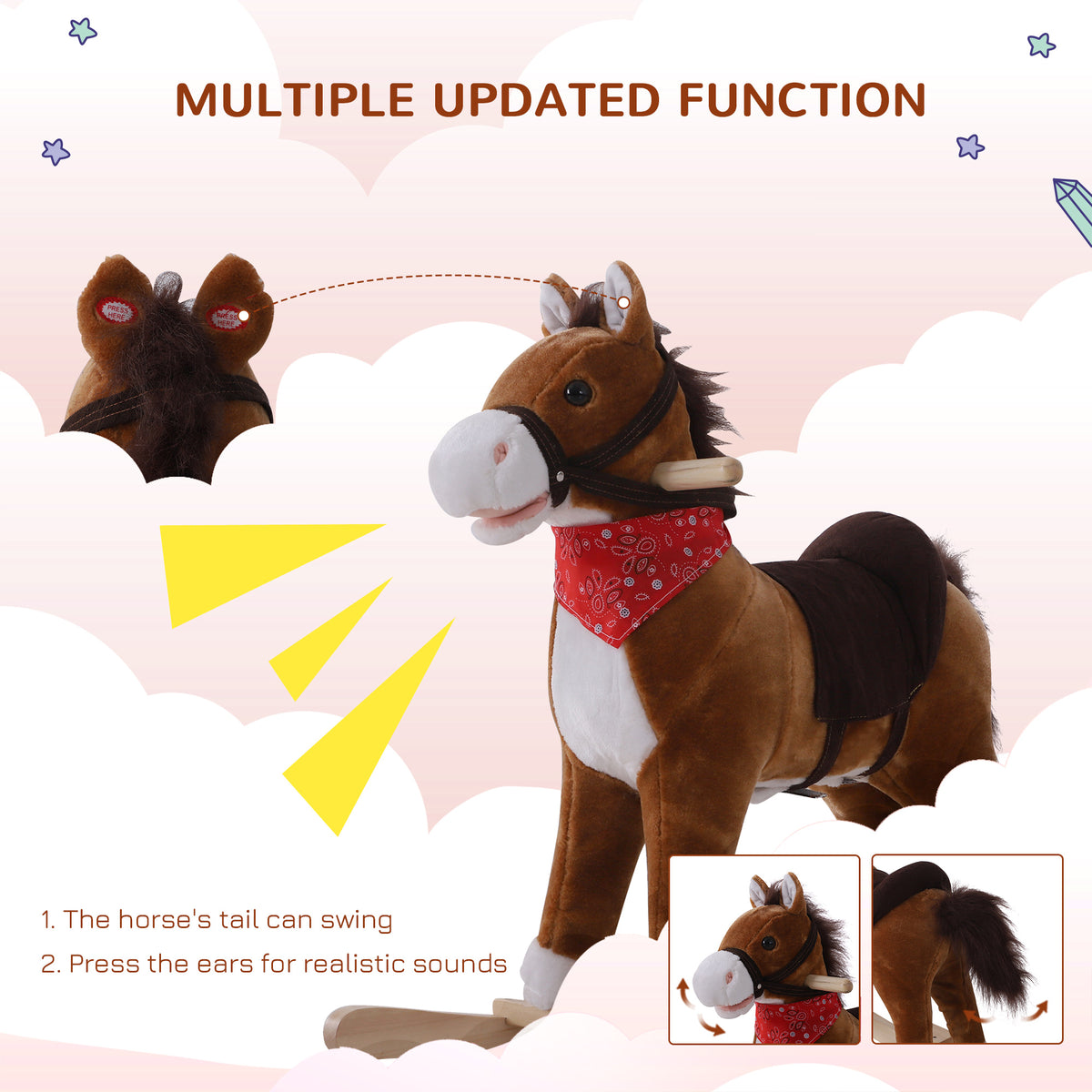 Plush Rocking Horse with Realistic Sounds