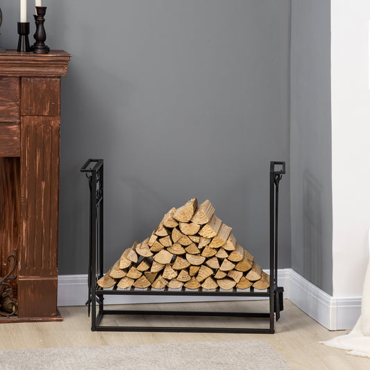 Vintage Firewood Log Rack with 4 Tools