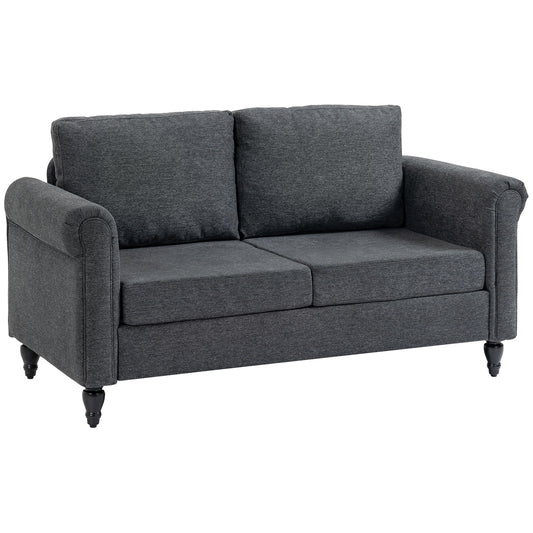 Vintage loveseat upholstered chenille fabric 2 seater