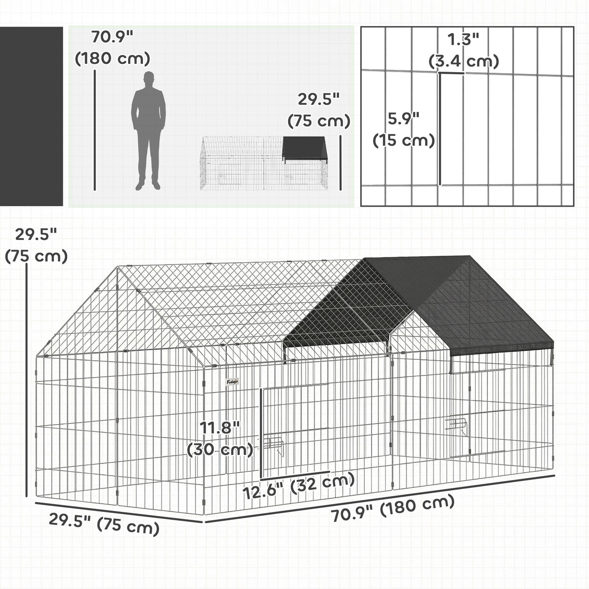 Metal Chicken Run with UV-Resistant Cover