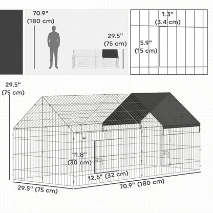Metal Chicken Run with UV-Resistant Cover