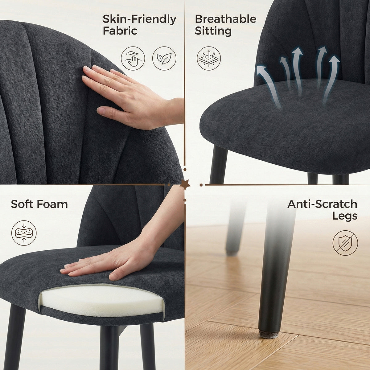 Dining chairs upholstered set of 4