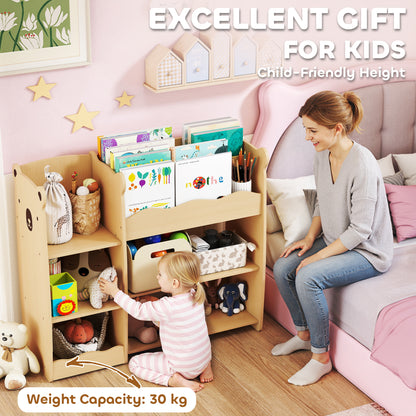 Kids Bookshelf and Montessori Toy Storage Organizer