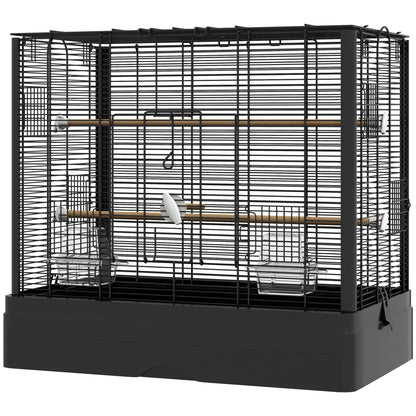 Bird Cage with Wooden Perches and Slide-Out Tray