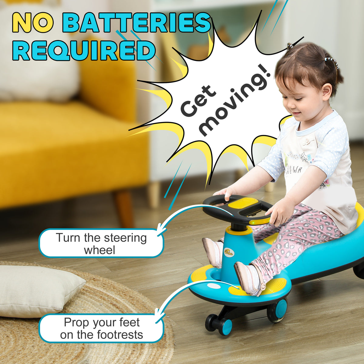 Kids Wiggle Car with Lights and Music
