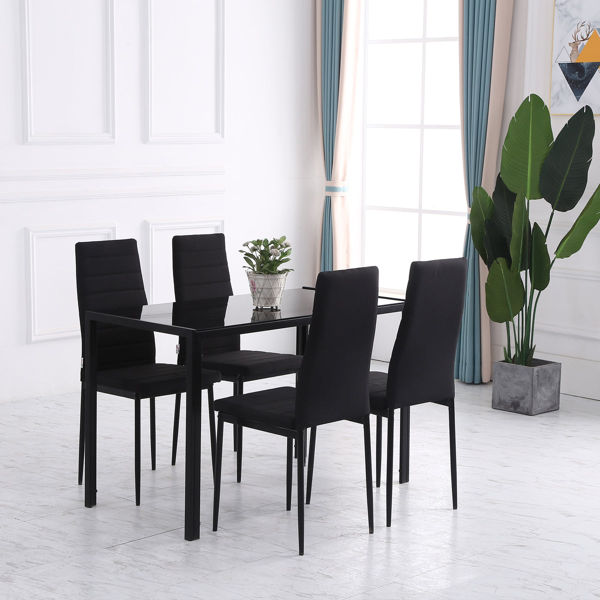 Modern PU Leather Dining Chairs — Set of 4