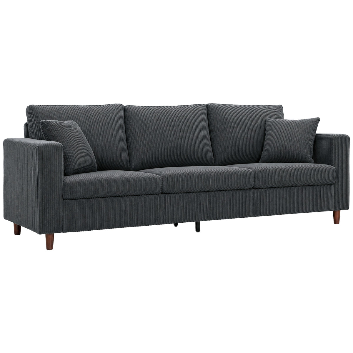 3-Seater Sofa Wide Deep Seat Corduroy with Spring Cushion