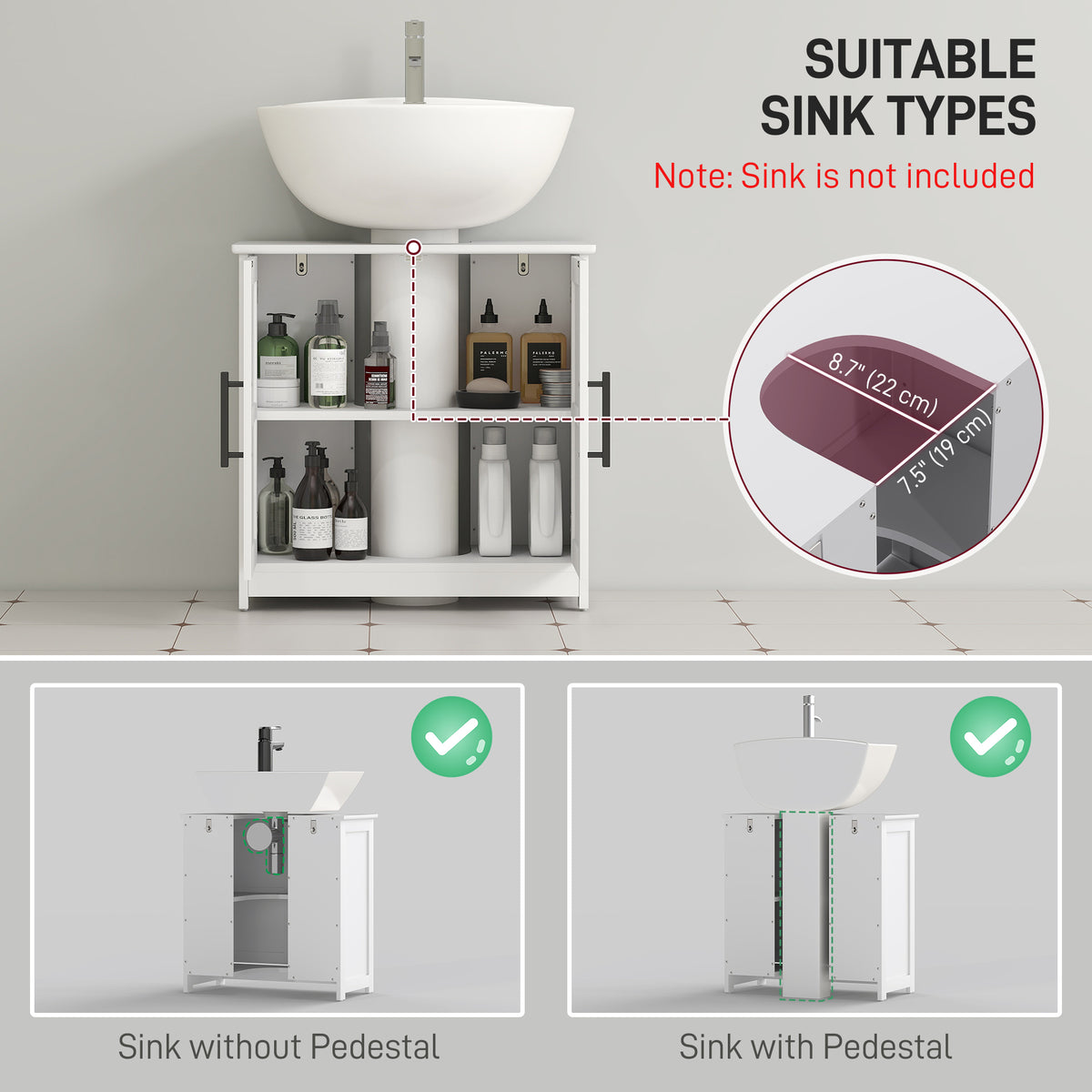 Farmhouse Pedestal Sink Storage Cabinet Barn Doors