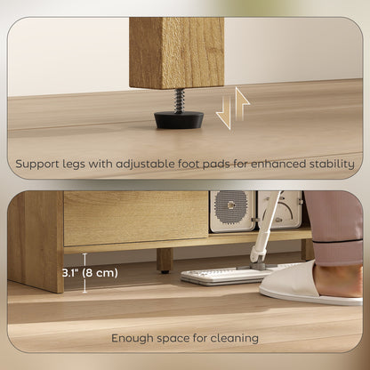 Mueble de TV estilo nórdico con armarios y estantes