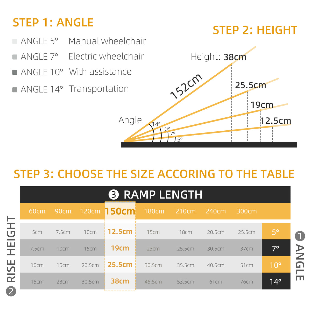 Foldable Portable Wheelchair Ramp 5 ft — Aluminum