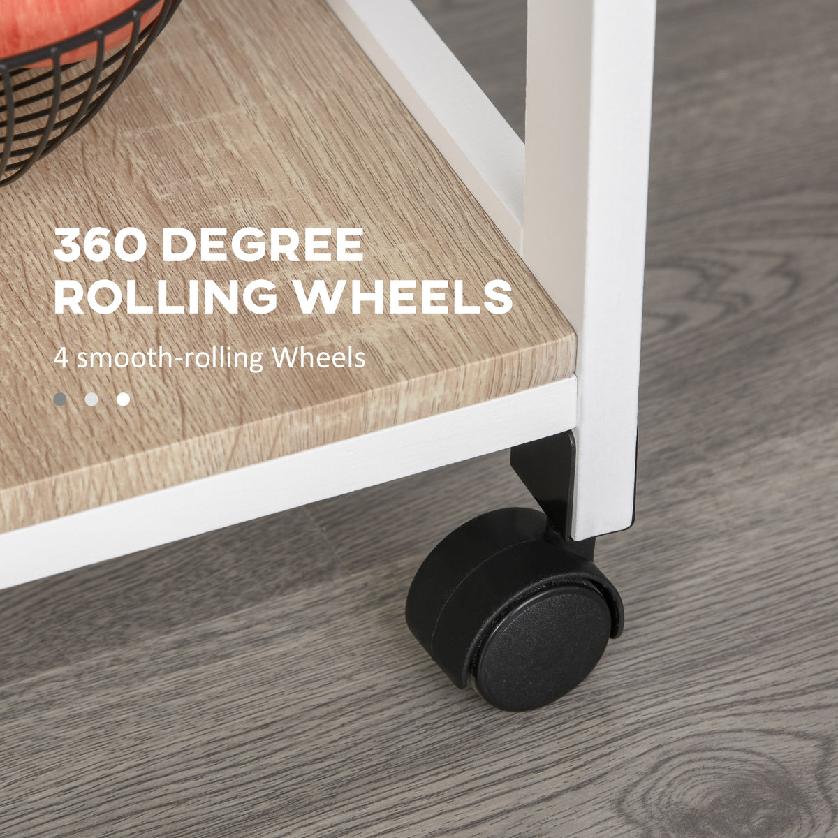 Rolling Kitchen Island Cart with Drawer and Baskets