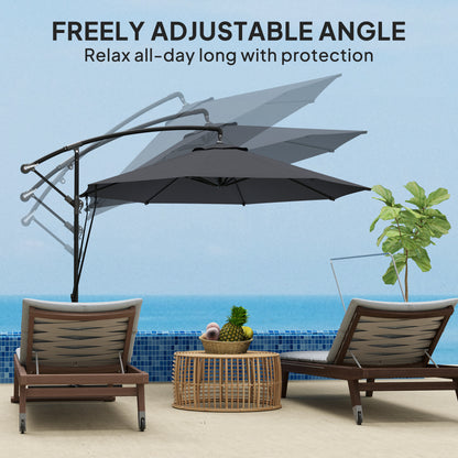 Offset Cantilever Umbrella 360° Rotating with Cross Base