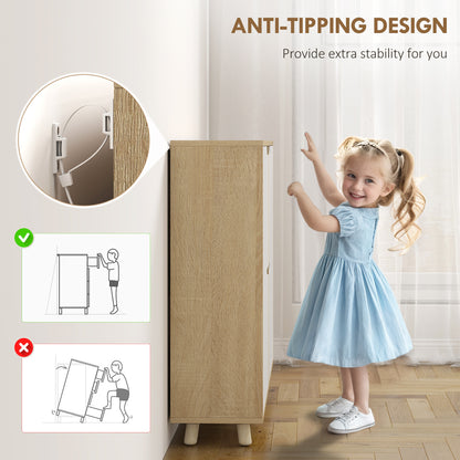 Narrow shoe cabinet with flip drawers
