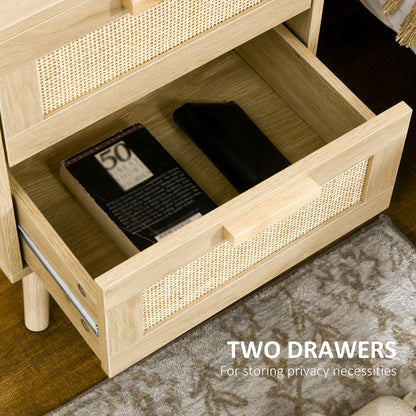 Nightstand Set Boho Design 2 Drawers Set
