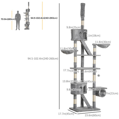 Árbol para gatos multinivel ajustable 240-260 cm