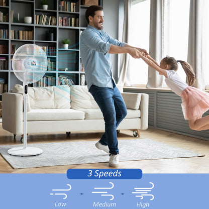 Oscillating Floor Fan with Remote Control and LED Display