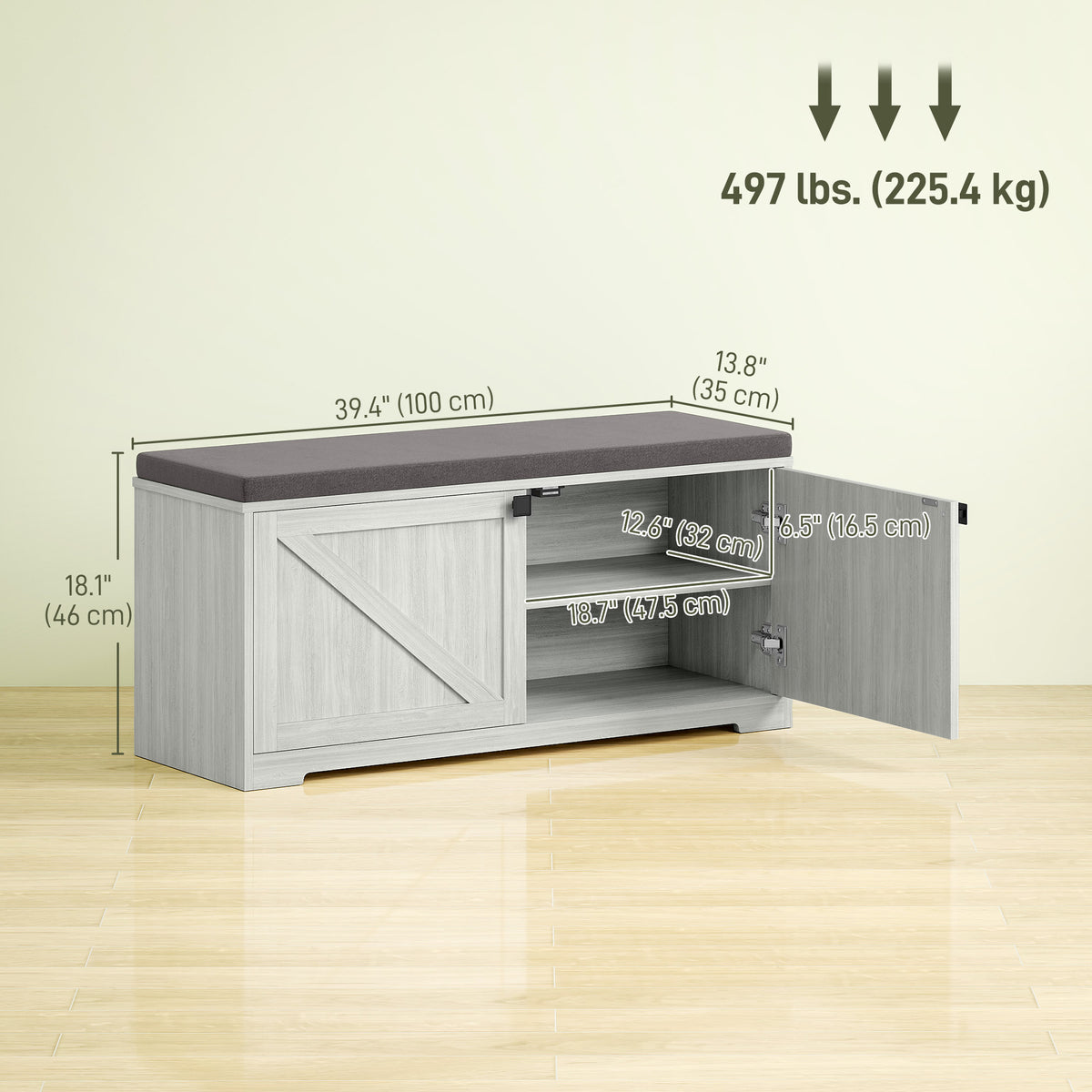 Padded Shoe Storage Bench