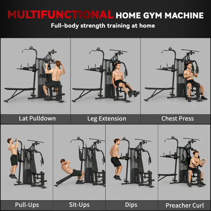 All-in-One Multi-Station Home Gym with Weight Stack