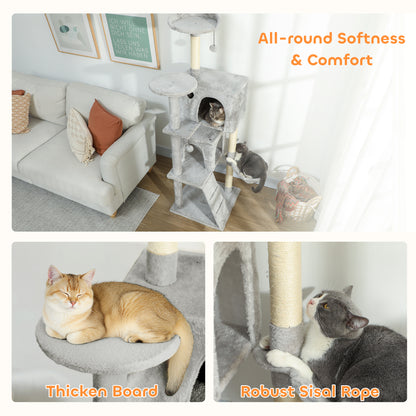 Árbol para gatos de 160 cm con rascadores de sisal y hamaca