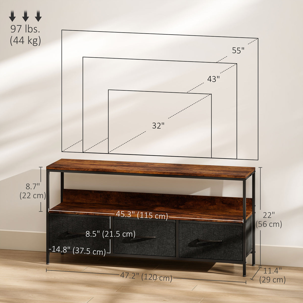 TV Stand with Charging Station