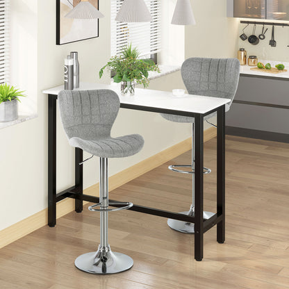 Set of 2 Counter Height Swivel Bar Stools Adjustable