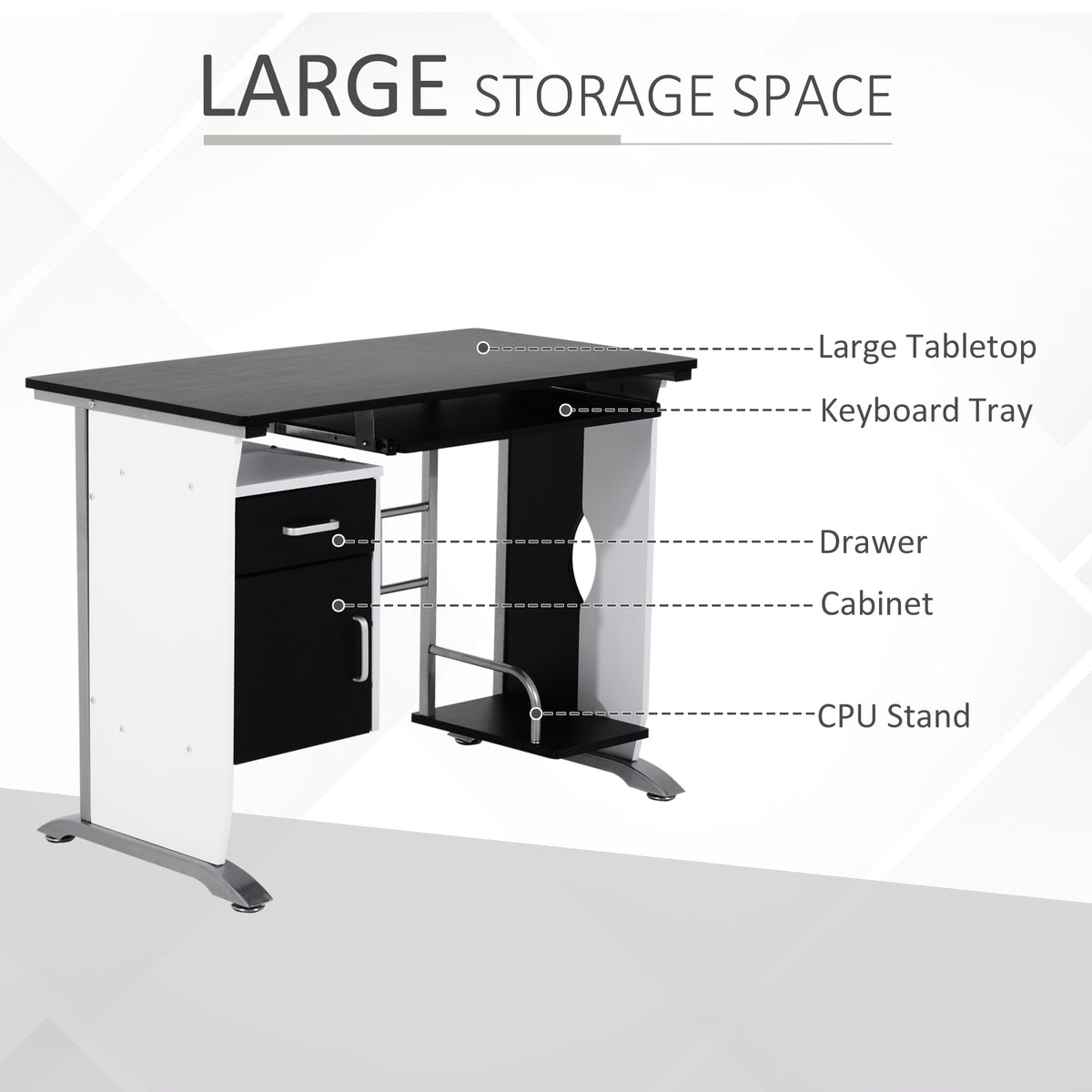 Modern computer desk with storage