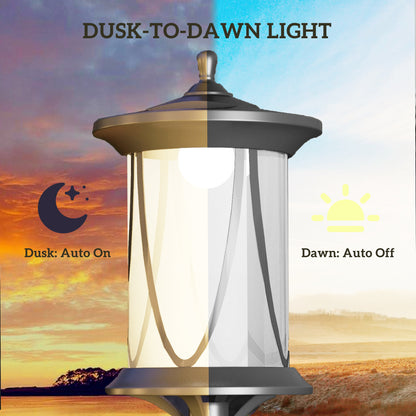 Solar Post Light Cool White LED Outdoor 50 in