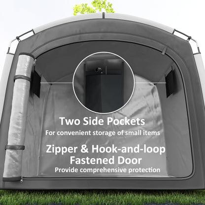 Portable Waterproof Bike Storage Shed 210D — Dark Grey