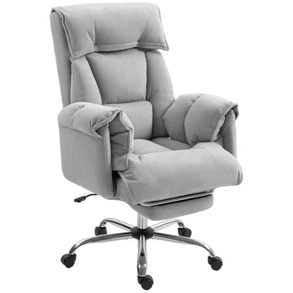 Silla de oficina ergonómica reclinable con reposapiés