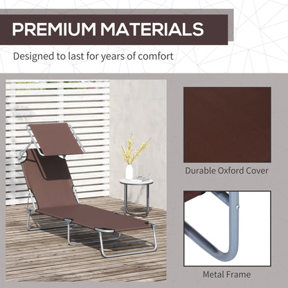Folding Lounge Chair with Adjustable Sun Shade