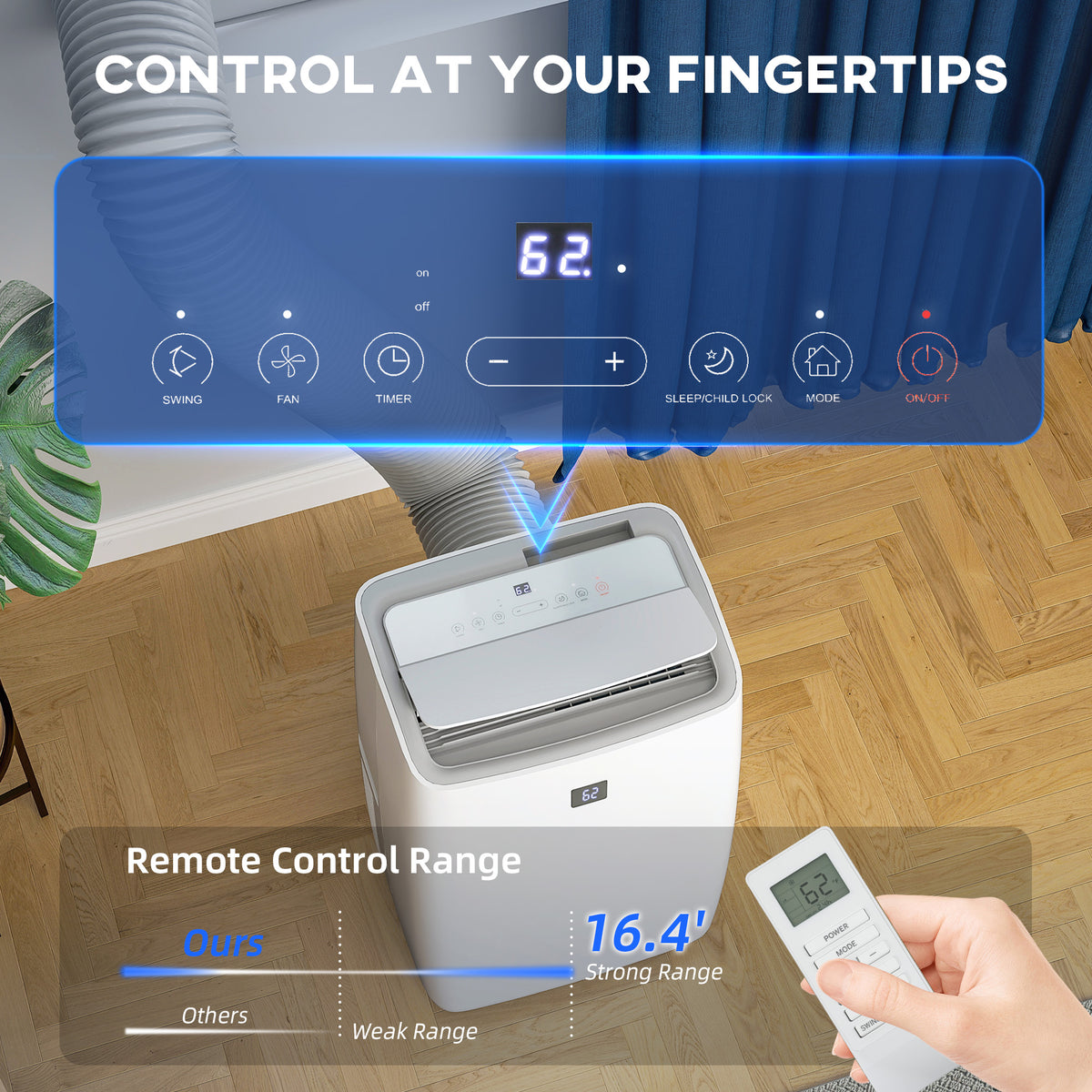 Portable Air Conditioner 14,000 BTU 5-in-1