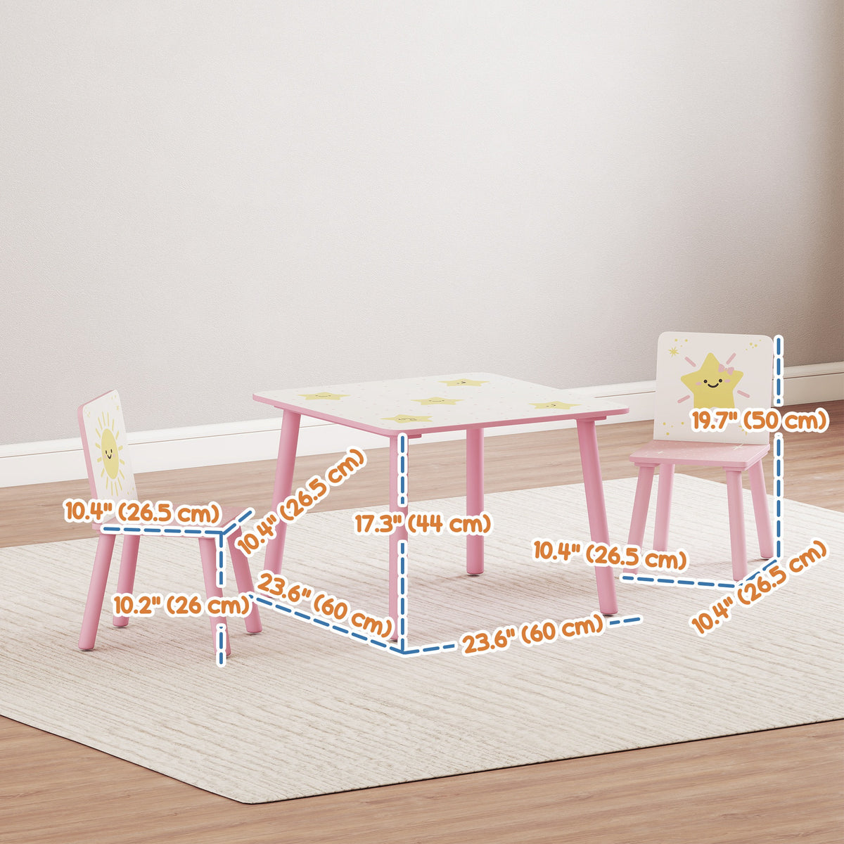 Kids Table and Chair Set — Set of 3