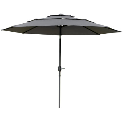 3-Tier Patio Umbrella with Crank and Tilt 9 ft