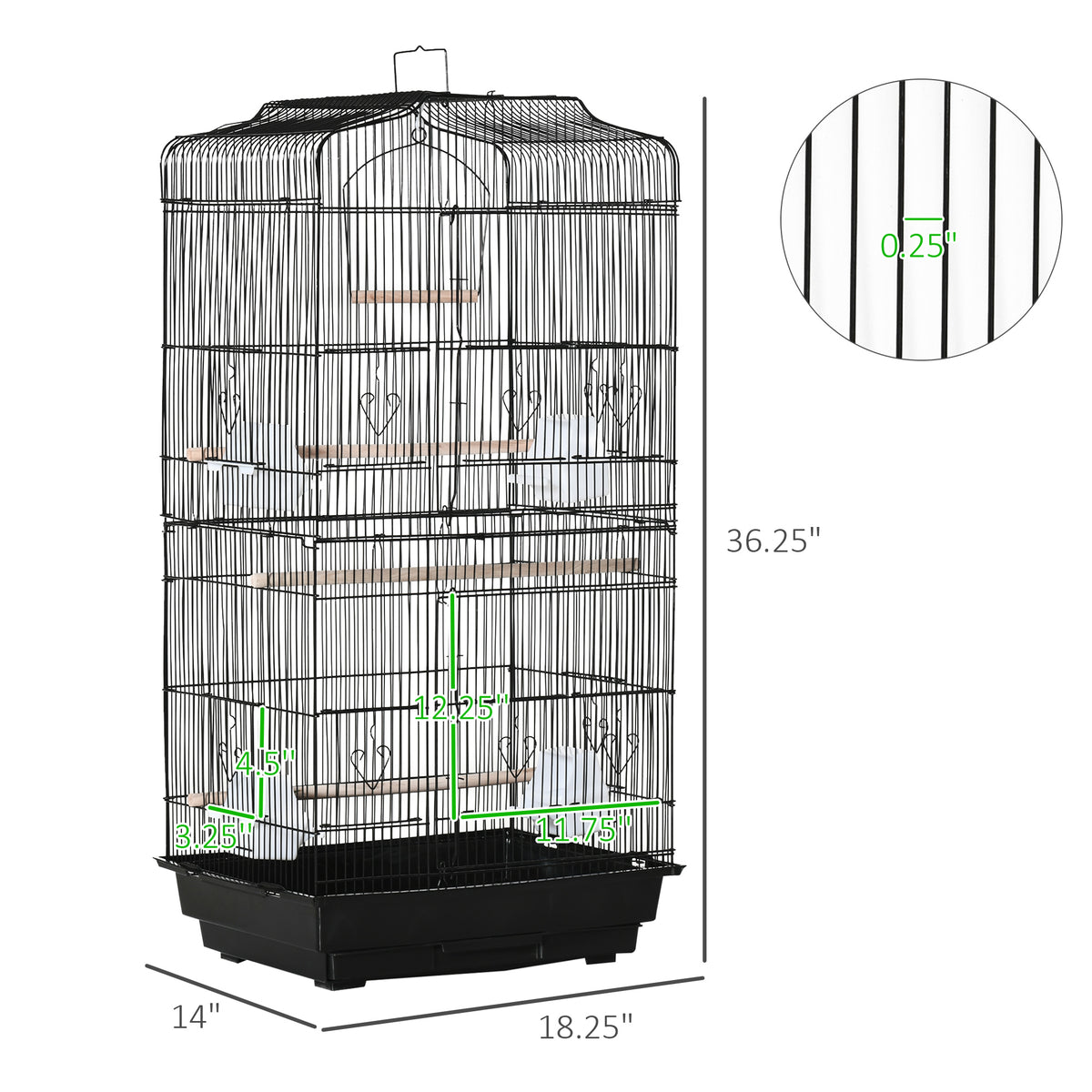 Flight Bird Cage 2 Doors with Perches and Feeders
