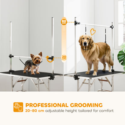Adjustable Dog Grooming Table with Safety Slings
