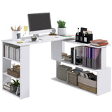L-Shaped Desk 360° Rotating with Storage