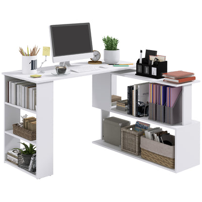 L-Shaped Desk 360° Rotating with Storage