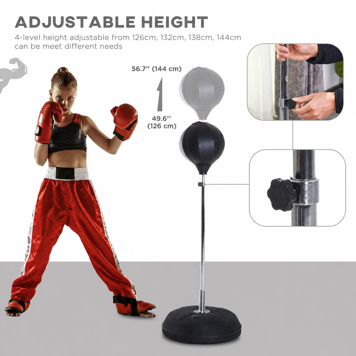 Freestanding Punching Bag with Stand Gloves and Pump