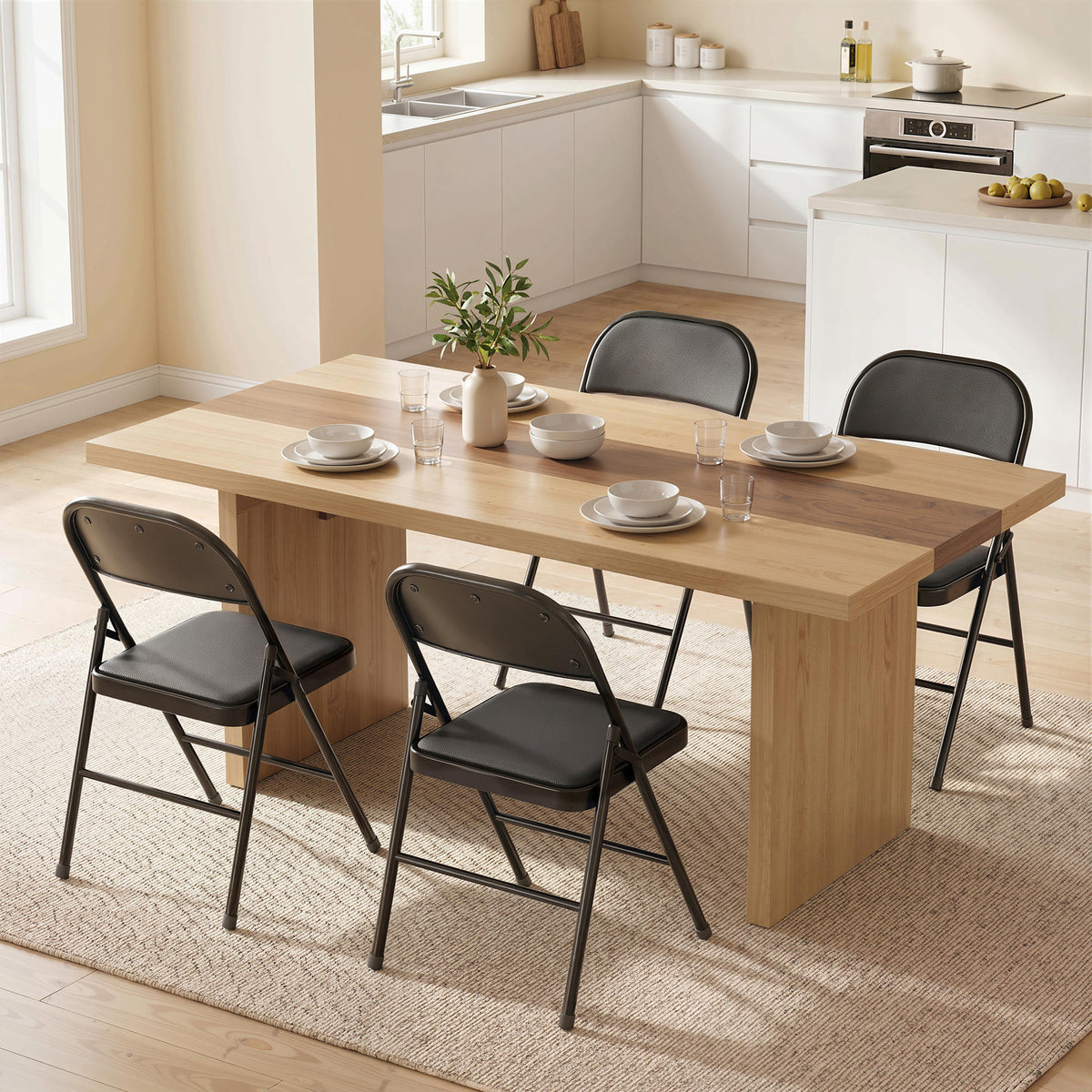 Set of 4 metal folding chairs