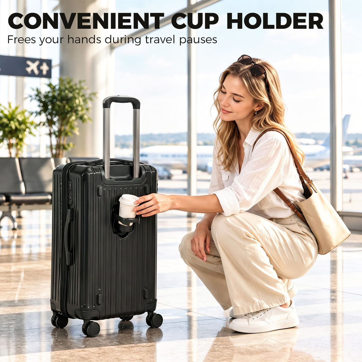 Maleta rígida 61 cm protección de esquinas cerradura TSA