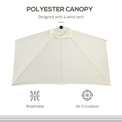 8 ft Half-Round Balcony Patio Umbrella with Crank