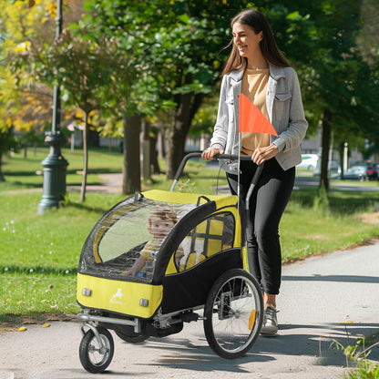 2-in-1 Kids Bike Trailer Foldable with Stroller