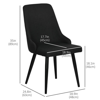 Modern Fabric Dining Chairs Set of 2
