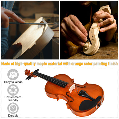 Acoustic 4/4 Full Size Violin Kit for Beginners