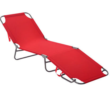 Folding Outdoor Lounge Chair with Adjustable Backrest