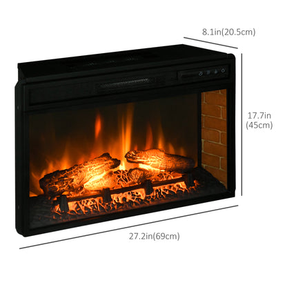 27" Recessed Electric Fireplace Insert with Realistic Flames