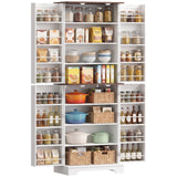 Tall farmhouse kitchen pantry storage cabinet