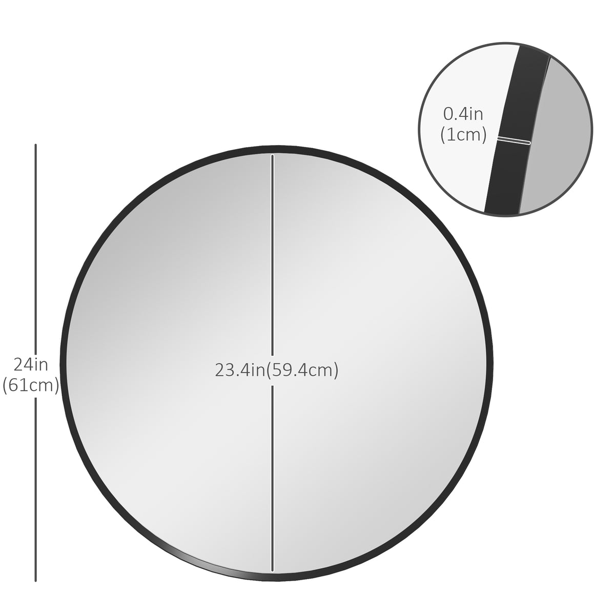 ਆਧੁਨਿਕ ਗੋਲ ਕੰਧ ਮਿਰਰ 61 ਸੈਂਟੀਮੀਟਰ